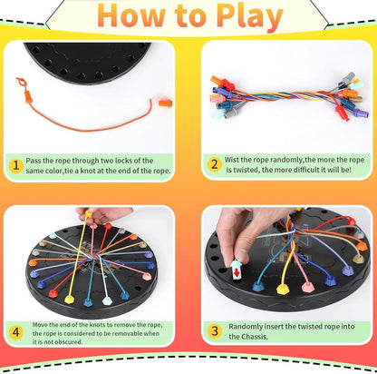 Rope Sorting Puzzle, Brainy Teaser Rope Strategy Board Game Logic Knots Untangling Table Toy