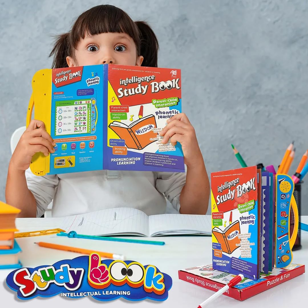 Kids Intelligence Book, Phonic learning with English Letters & Words, poems, relations & much more Learning with figures & voices