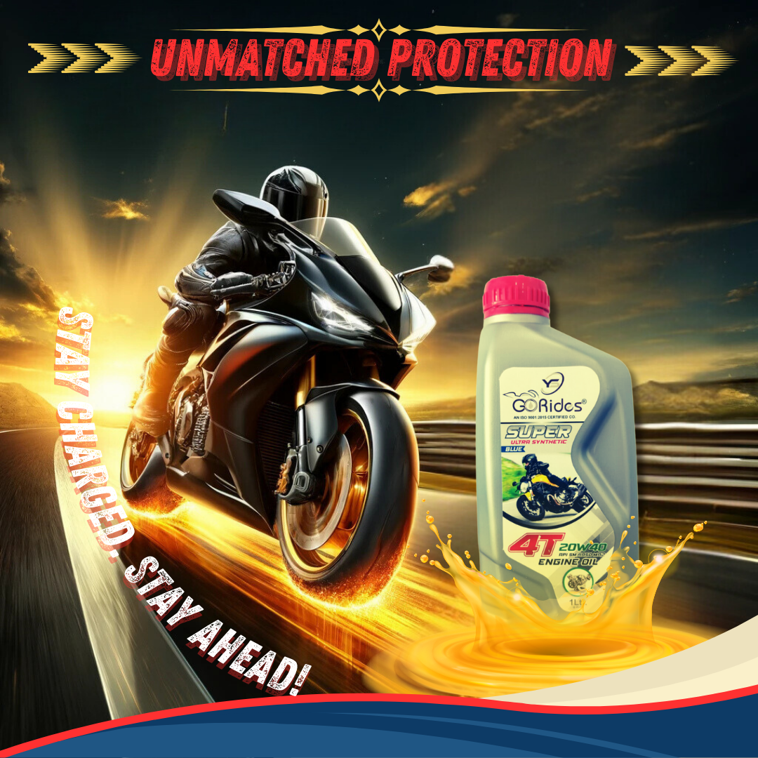 YS Go Rides Super 4T 20W-40 Ultra Fully Synthetic Blue Bike Engine Oil | Advanced Motorcycle Protection 1ltr